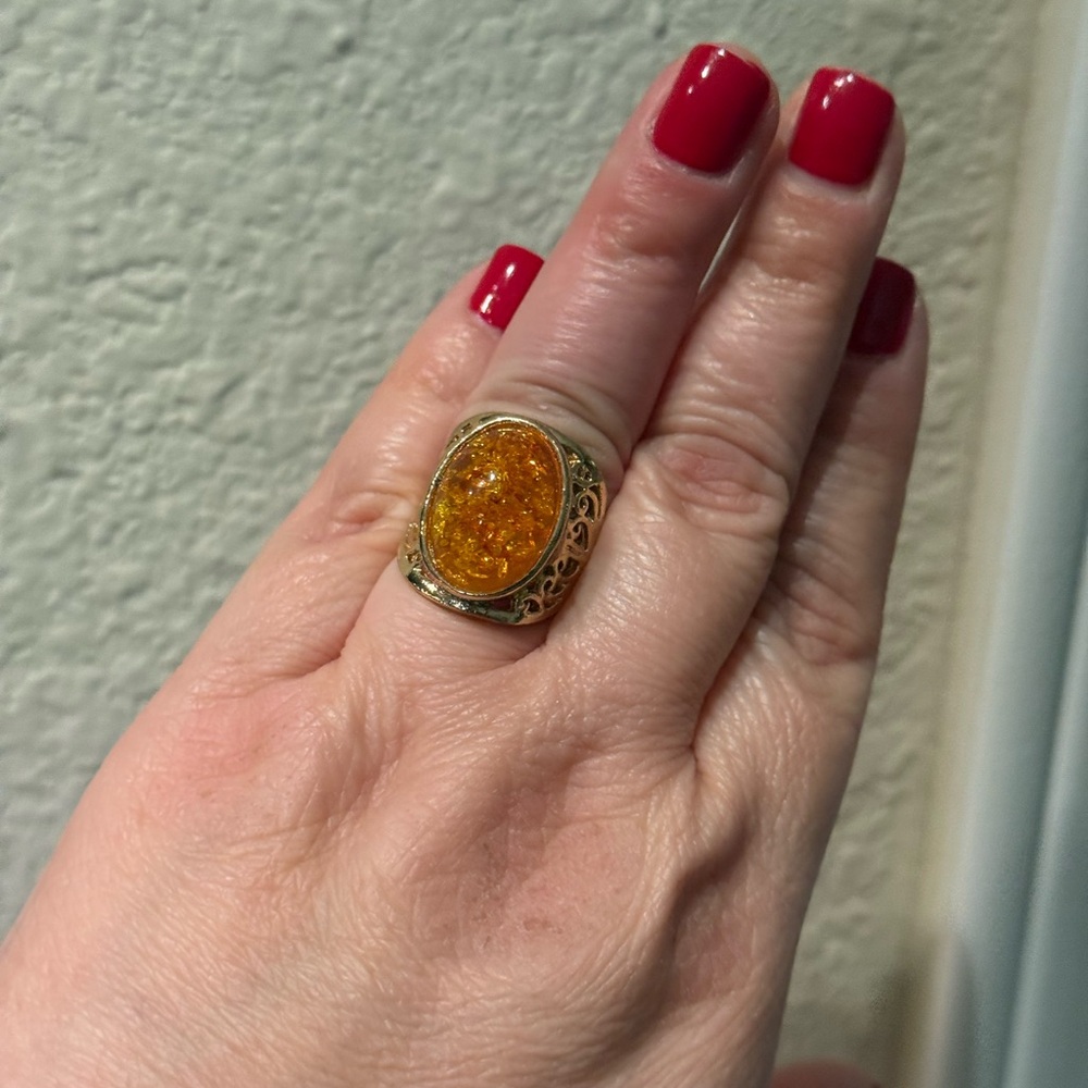 Amber fashion  Statement Ring